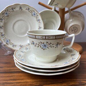Royal Doulton Tea Set 4 Cups + 4 Saucers Lambethare Dorset LS1049 England 1983
